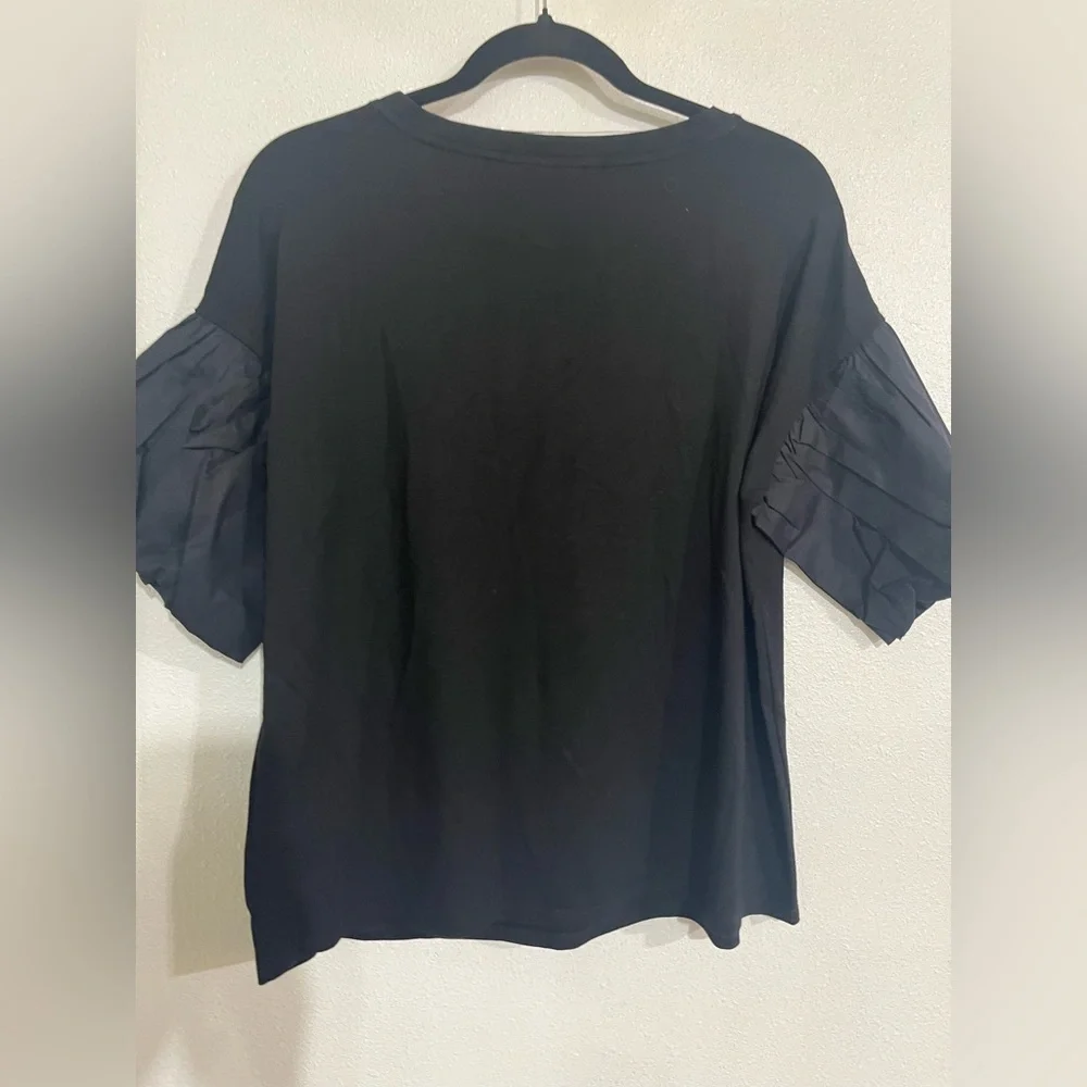Cable and gauge  knit black cotton sleeves L NWT - Picture 3 of 5